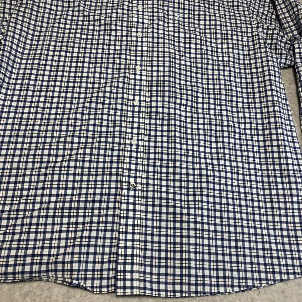 Ariat Pro Series Shirt Mens 2XL Blue White Checked Button Down Western Workwear - Picture 3 of 14